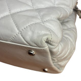 Chanel Vintage White Quilted Leather Chain Me Tote 2010