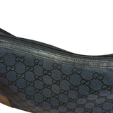 Gucci Vintage Black GG Canvas Shoulder Bag