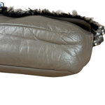 Chanel Taupe Leather Funny Tweed Fringe Flap Bag 2010