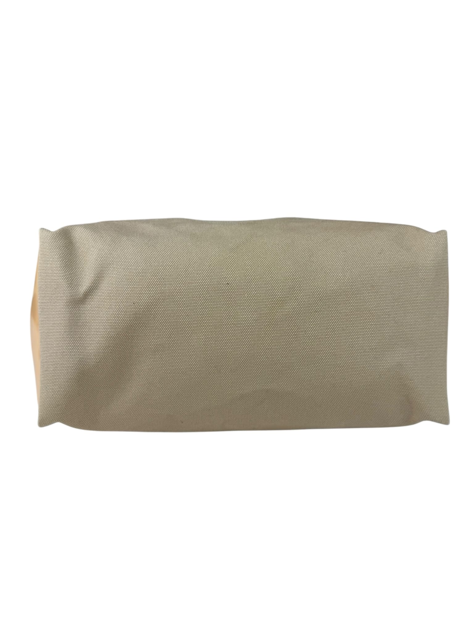 Prada Beige Cloth/Patent Leather Trim Shoulder Bag