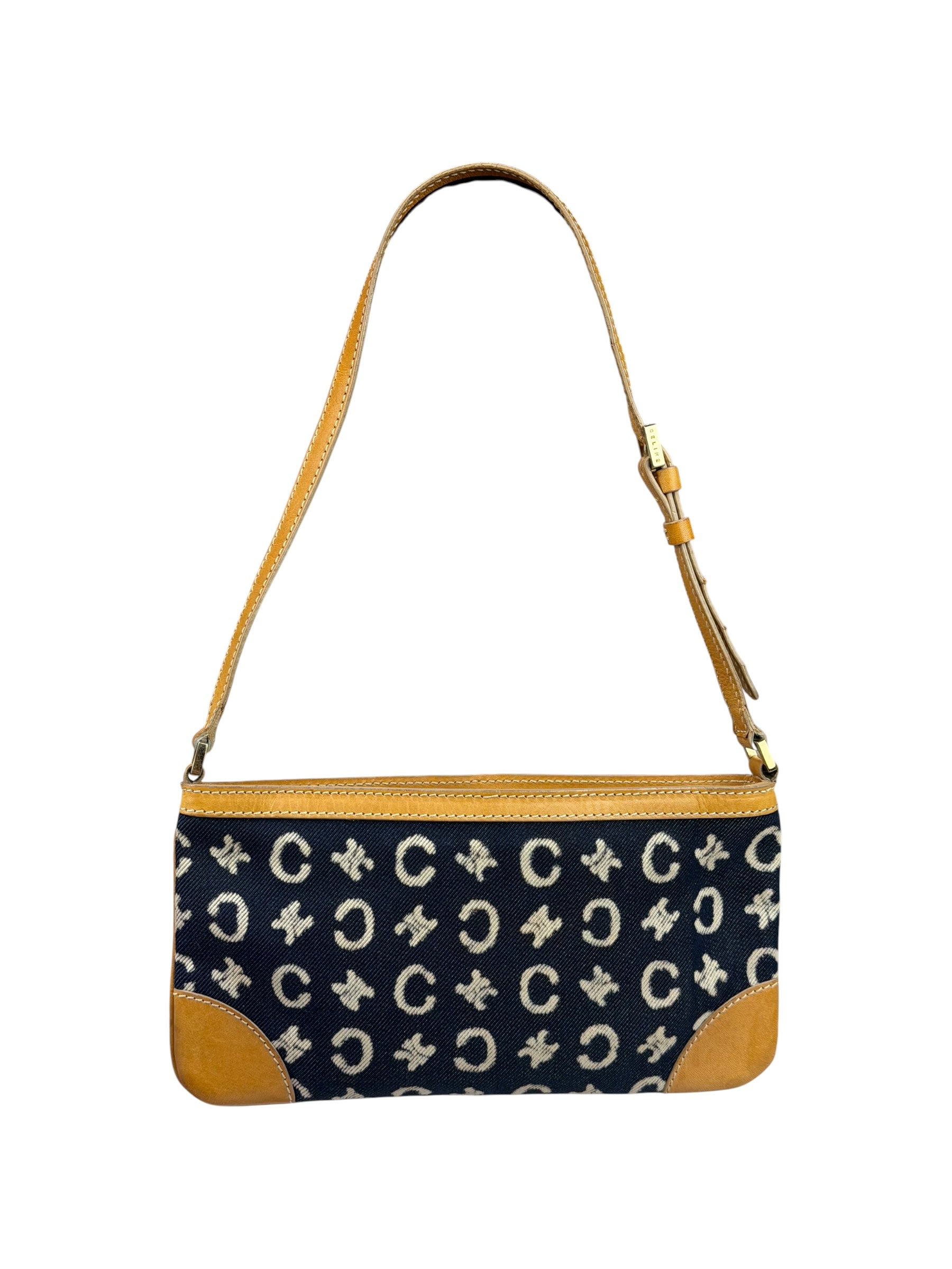 Celine Navy Denim/Leather Trim C Macadam Pochette