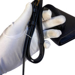 Yves Saint Laurent Black Pebbled Leather Wallet On Chain