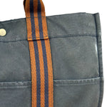 Hermes Vintage Blue/Brown Fourre-Tout Canvas Tote Bag MM
