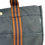 Hermes Vintage Blue/Brown Fourre-Tout Canvas Tote Bag MM
