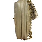 Chanel Tan Brown Quilted Leather Flap Chain Camera Bag