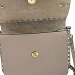 Valentino Neutral Garavani Calfskin Rockstud Crossbody Bag