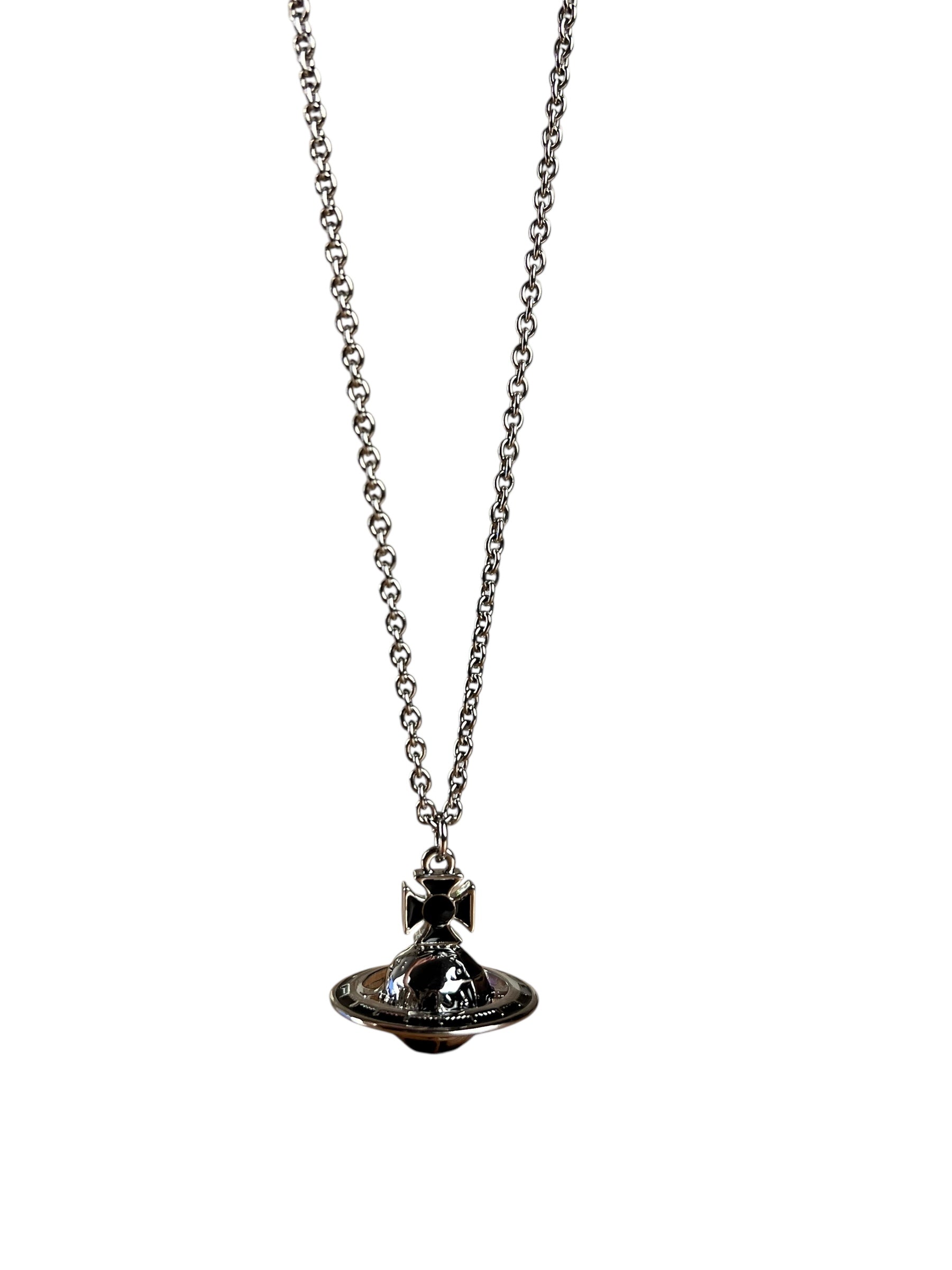 Vivienne Westwood Silver 3D Globe Necklace