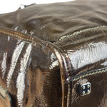 Loewe Vintage Brown Patent Leather Amazona Handbag