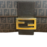 Fendi Brown Leather Zucca Mamma Baguette