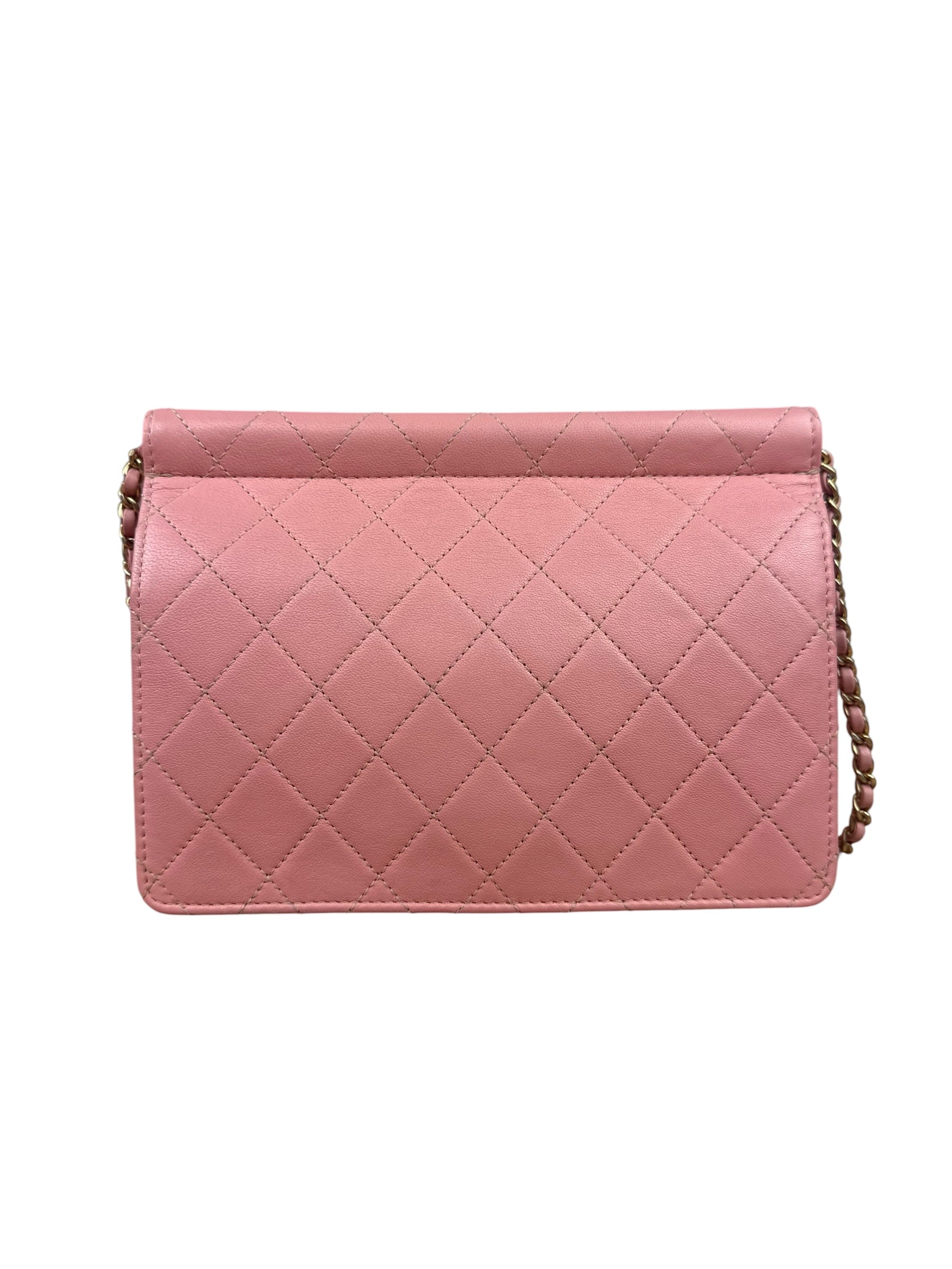 Chanel Pink Quilted Leather Pearl Chain Flap Bag 2019