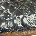 Chanel Metallic Silver Patent Leather Lucky Symbols Embossed Pochette 2007