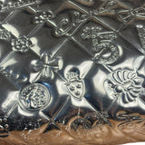 Chanel Metallic Silver Patent Leather Lucky Symbols Embossed Pochette 2007
