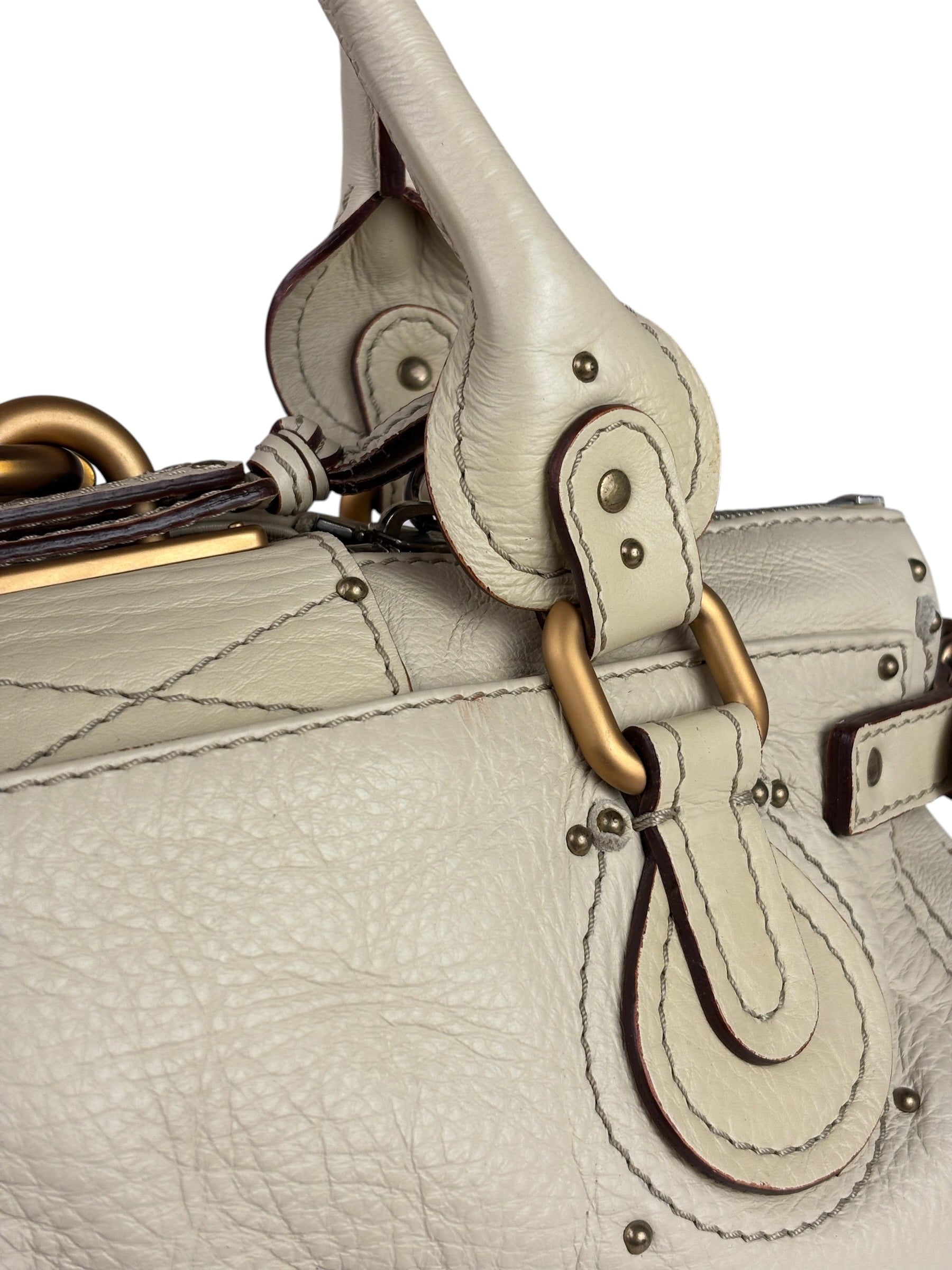 Chloe Beige Leather Paddington Shoulder Bag