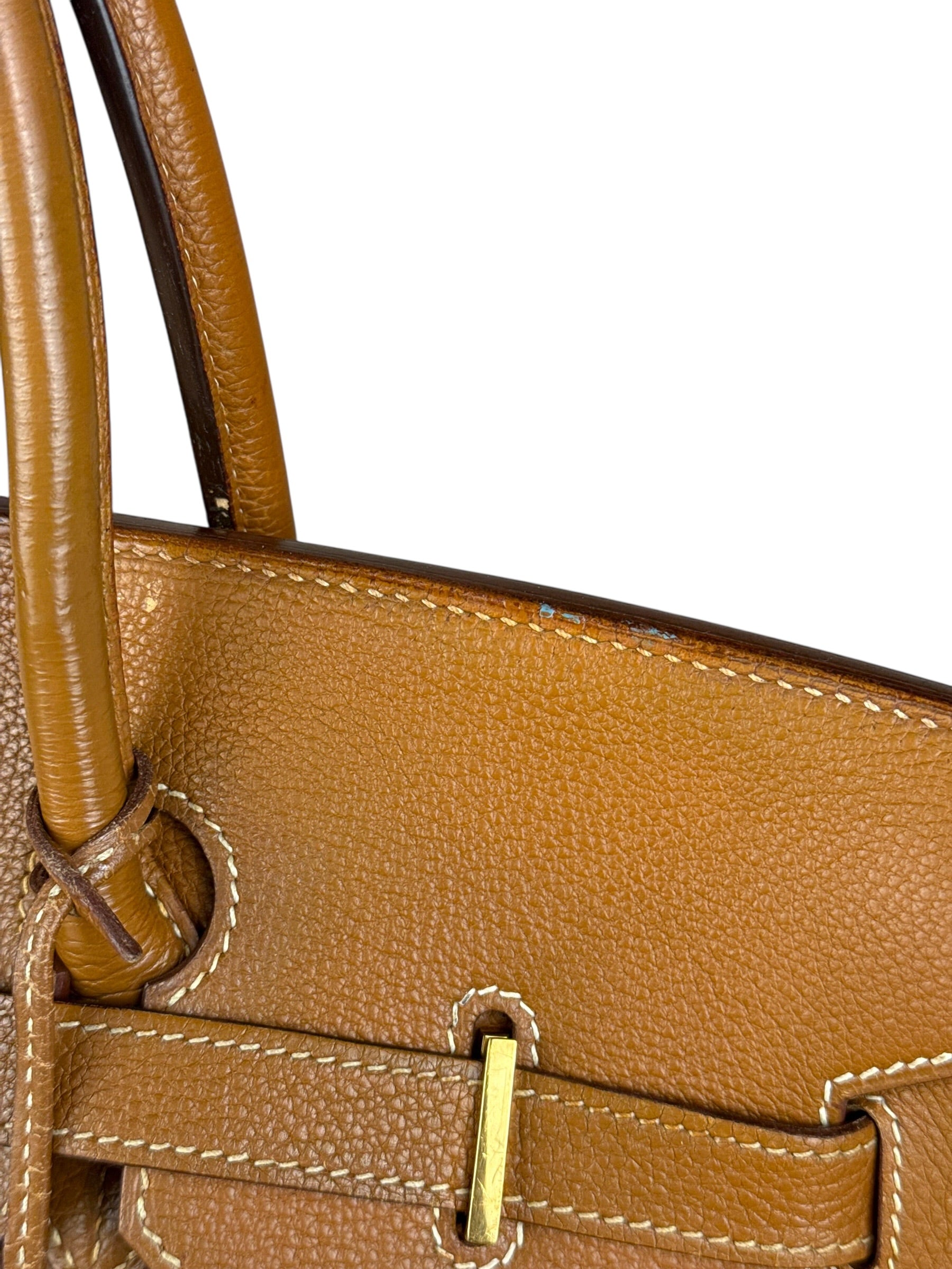 Hermes Birkin 35 Gold Brown Togo Leather Handbag 2001
