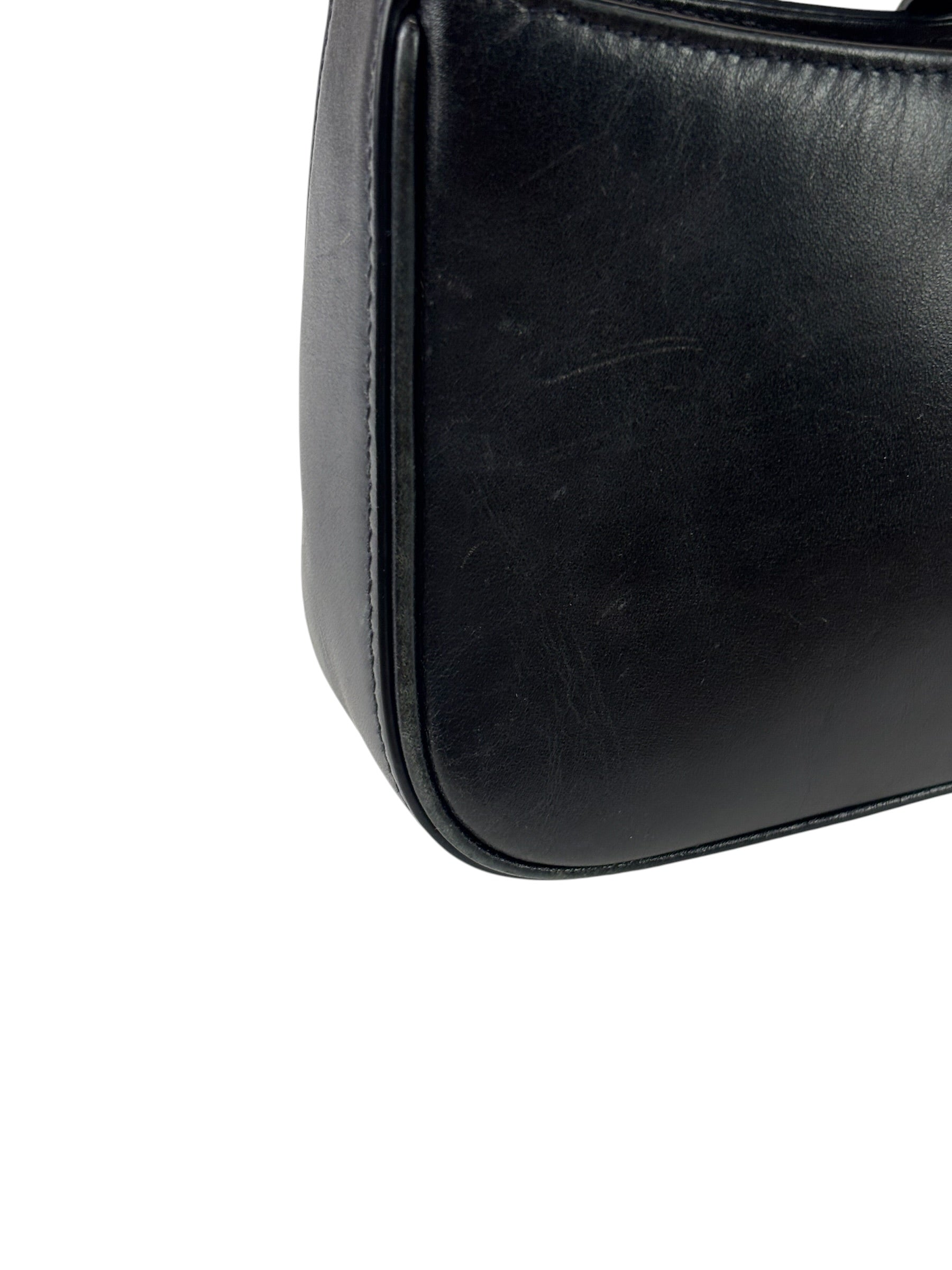 Yves Saint Laurent Black Leather Mini Le 5 À 7 Hobo Bag