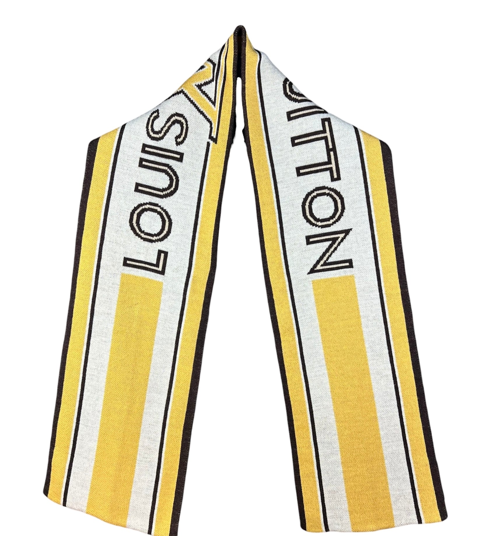 Louis Vuitton LV Essential Logo Scarf Yellow Wool
