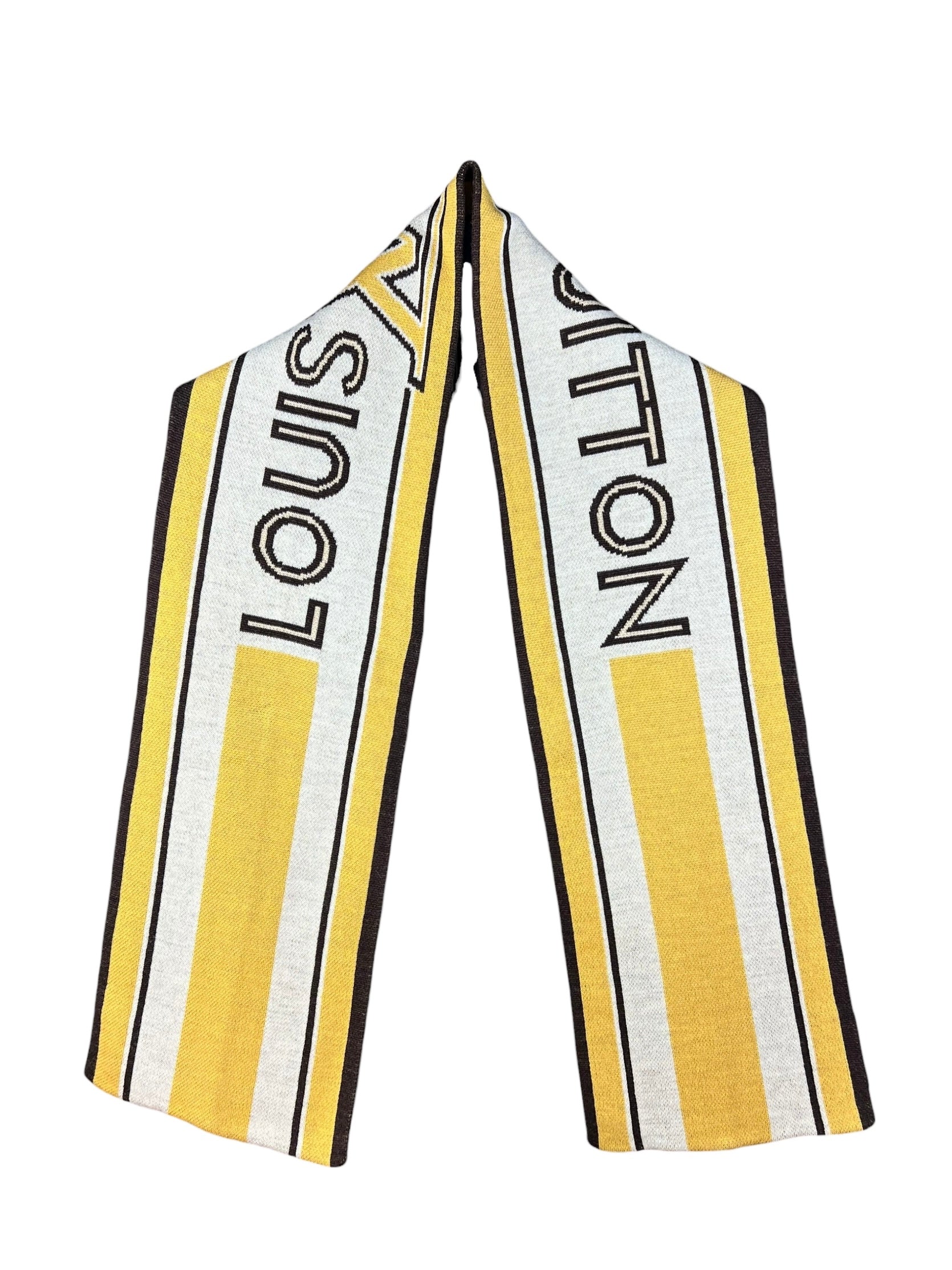 Louis Vuitton LV Essential Logo Scarf Yellow Wool