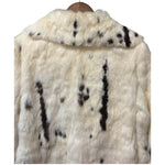Vintage White/Brown Rabbit Fur Coat