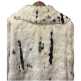 Vintage White/Brown Rabbit Fur Coat
