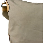 Prada Beige Cloth/Patent Leather Trim Shoulder Bag