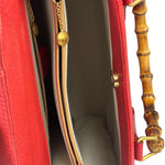 Gucci Red Leather Diana Bamboo Handle Tote