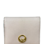 Fendi Light Pink Leather F Logo Snap Wallet