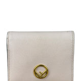 Fendi Light Pink Leather F Logo Snap Wallet