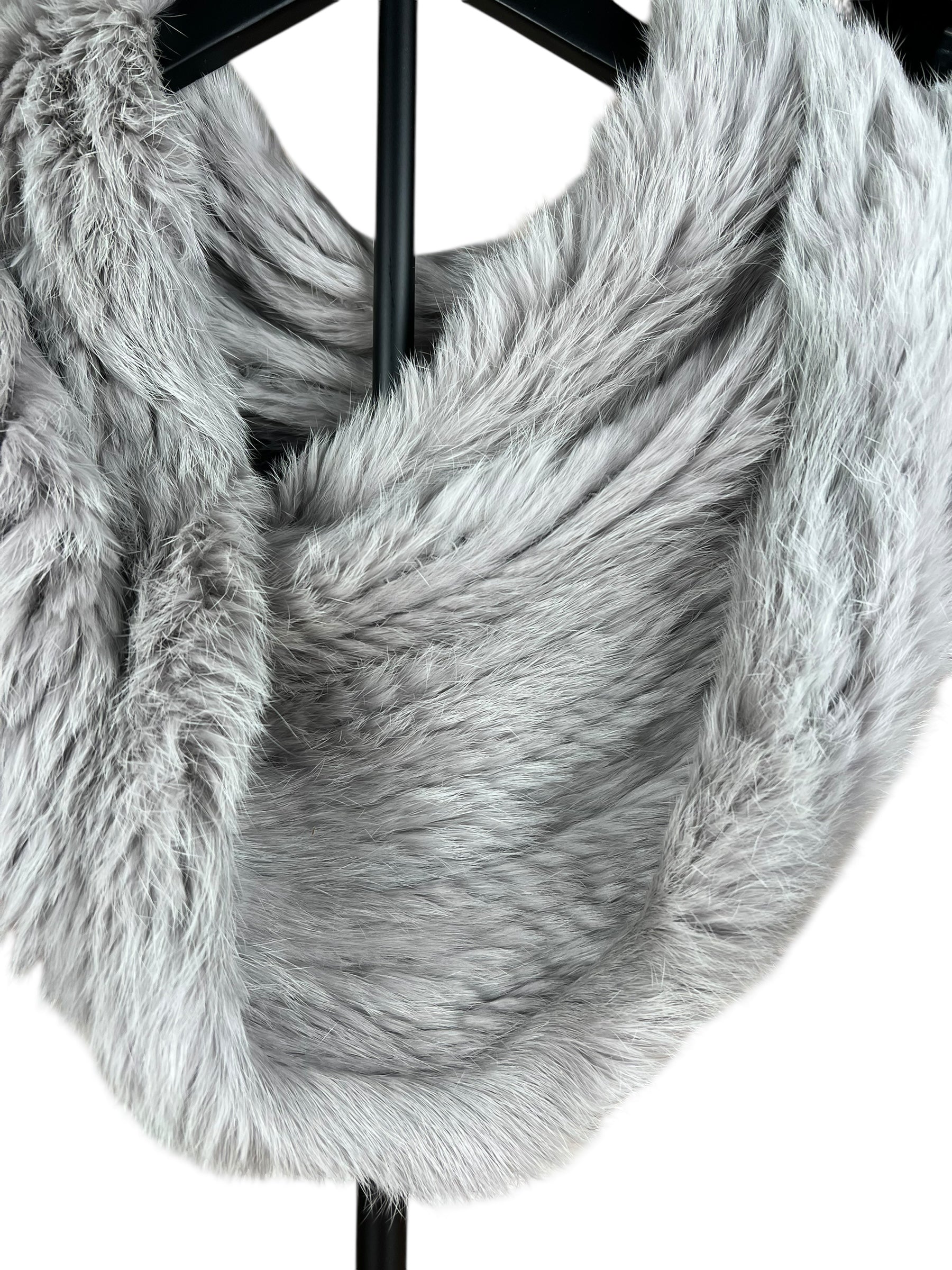 Stretch Fur Mayson Grey Mink Infinite Scarf