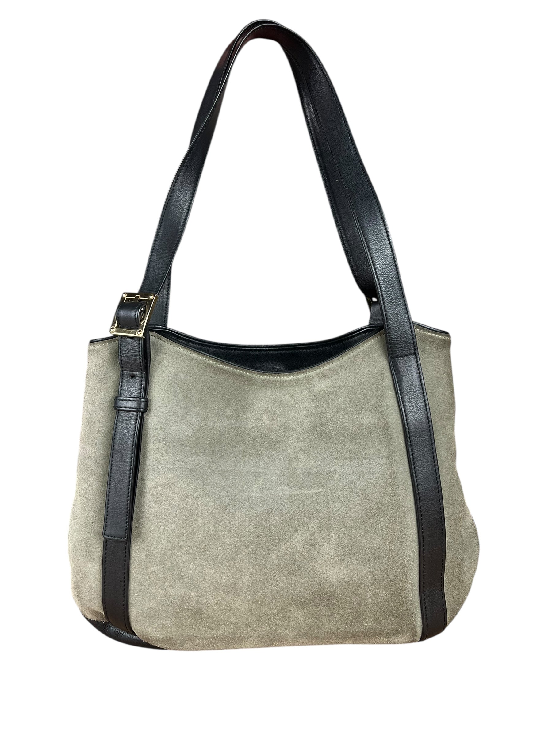 Loewe Suede Anagram Shoulder Tote Olive