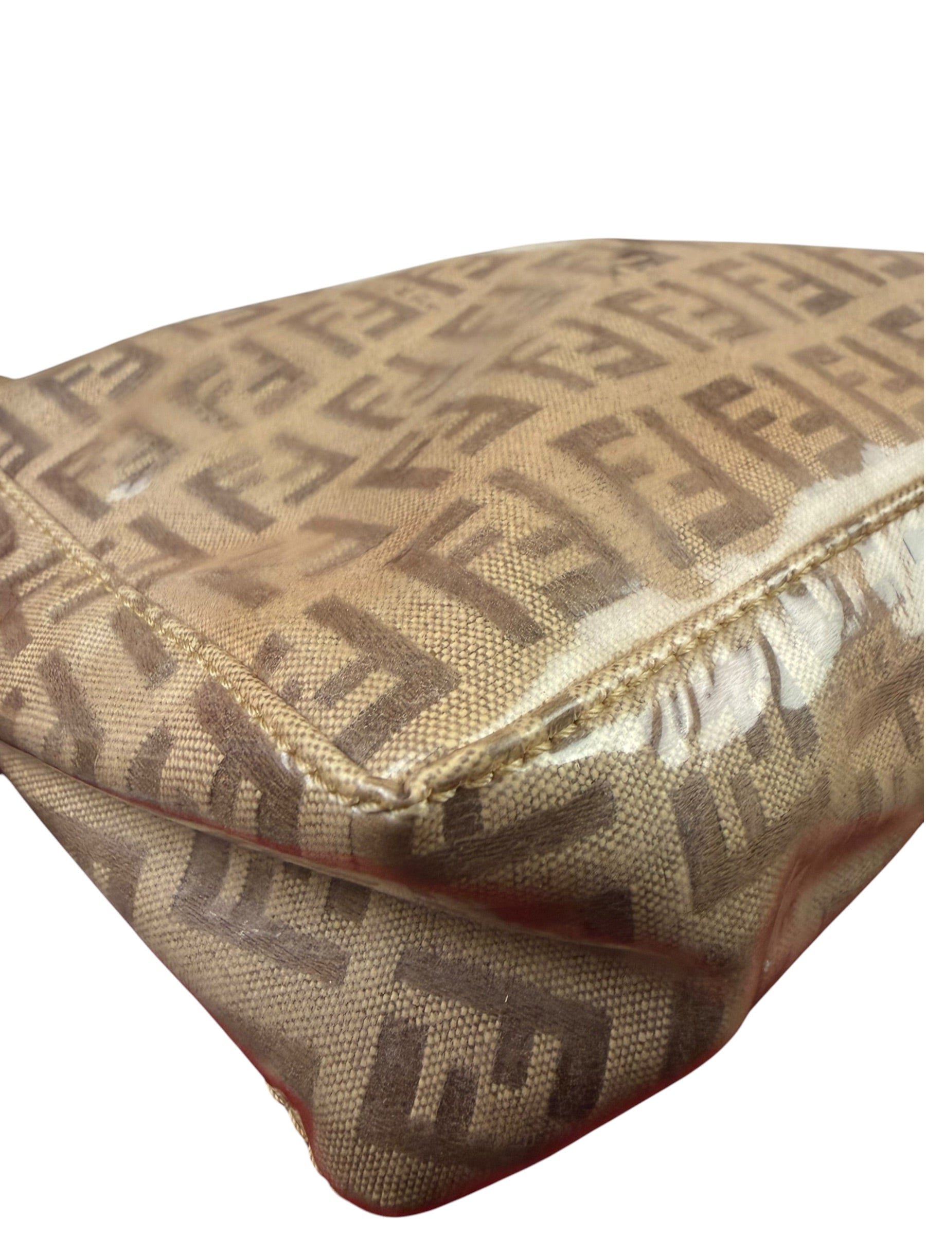 Fendi Vintage Beige PVC Zucca Pochette