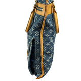 Louis Vuitton Denim Leather Trim Monogram Flat Tote Bag
