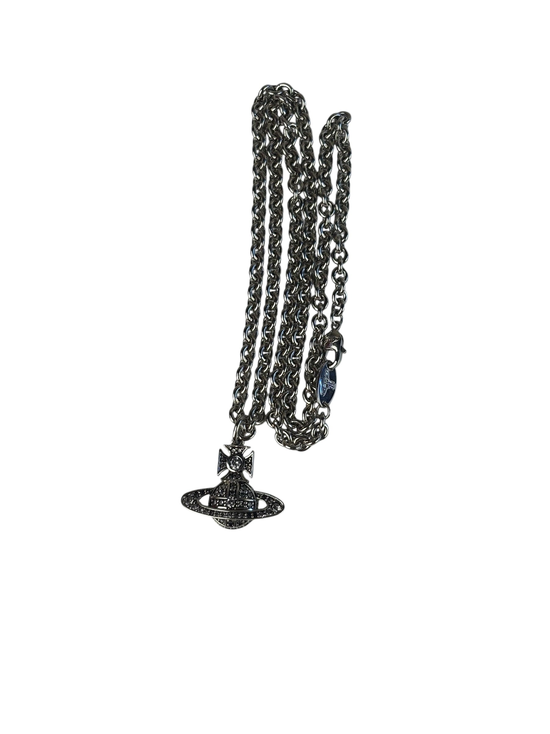 Vivienne Westwood Silver Bas Relief Pendant Necklace