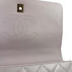 Chanel Light Lilac Calfskin Leather Quilted Flap Chain Bag