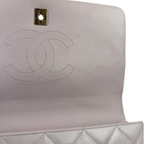 Chanel Light Lilac Calfskin Leather Quilted Flap Chain Bag