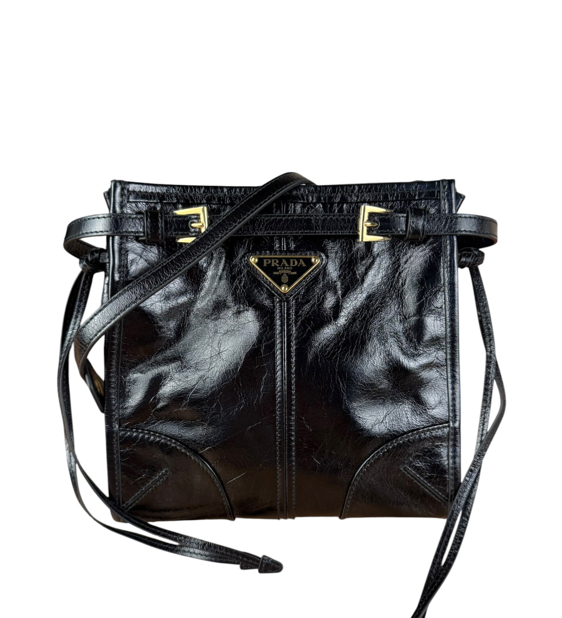 Prada Black Mini Bonnie Leather Shoulder Bag