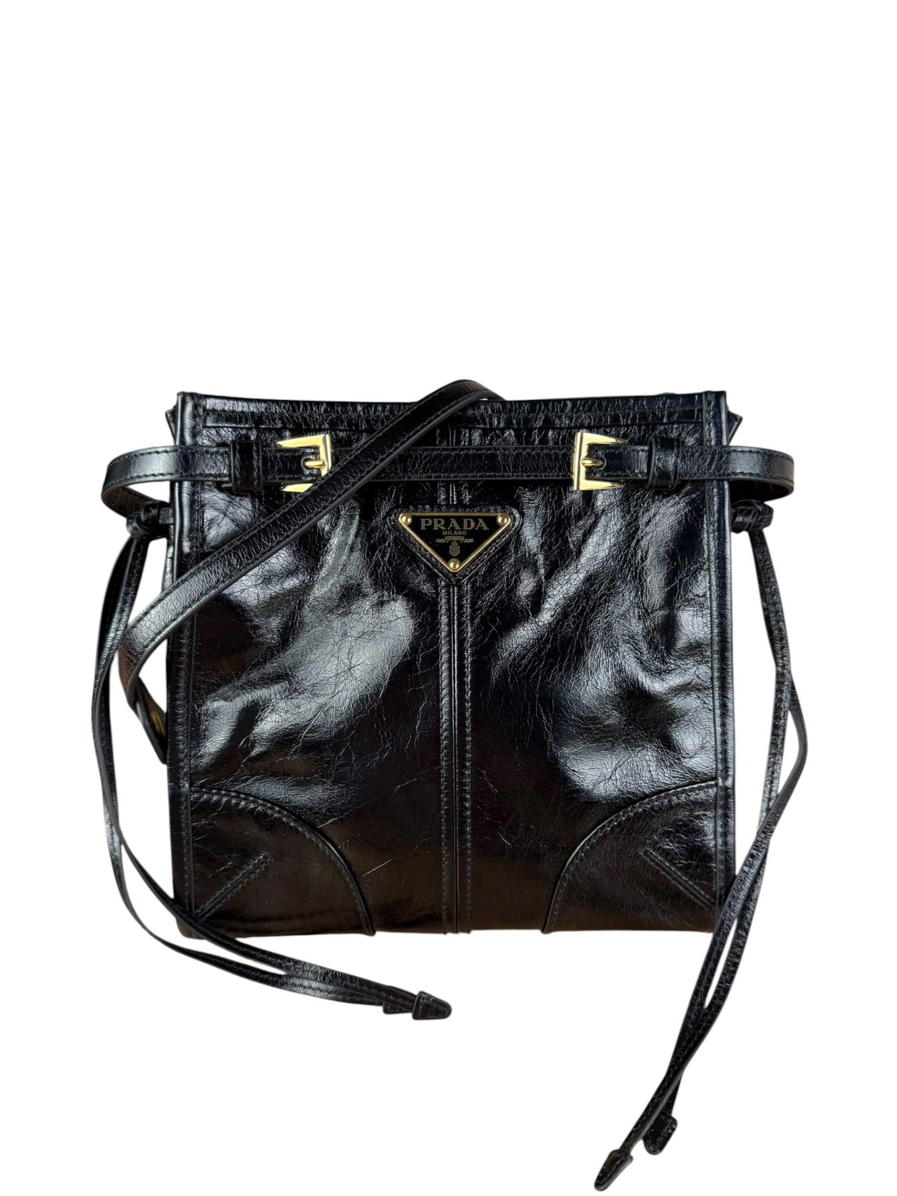 Prada Black Mini Bonnie Leather Shoulder Bag