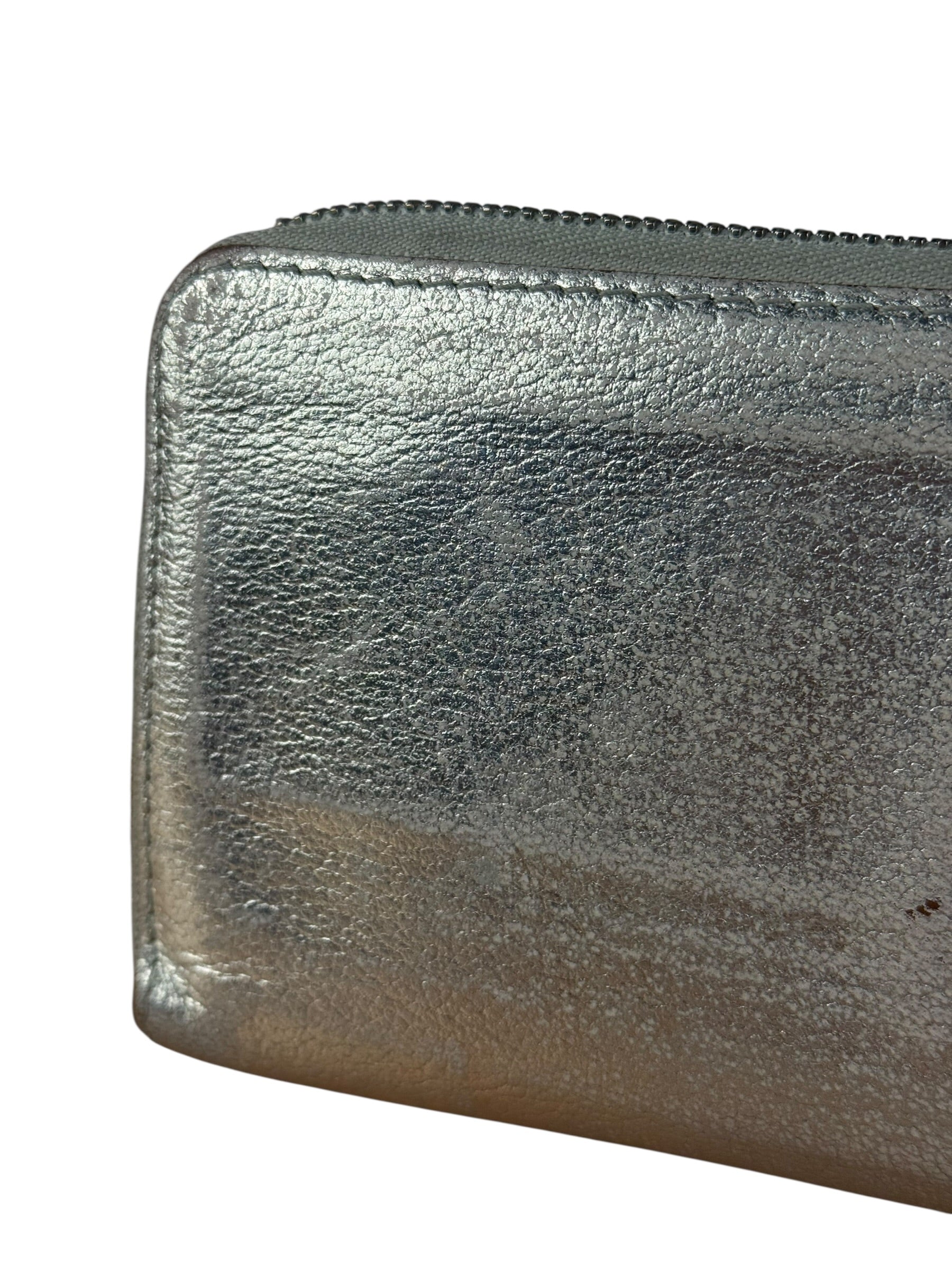 Louis Vuitton Vintage Suhali Silver Leather Zippy Wallet