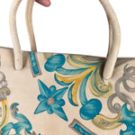 Loewe Vintage Floral Print Suede Handbag