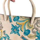 Loewe Vintage Floral Print Suede Handbag
