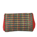 Fendi Colorblock Leather Woven Shoulder Bag
