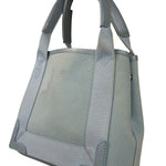 Balenciaga Light Blue Leather Trim Cabas XS Tote Bag