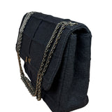 Chanel Black Wool Quilted 2.55 Chain Flap Bag '97-'99