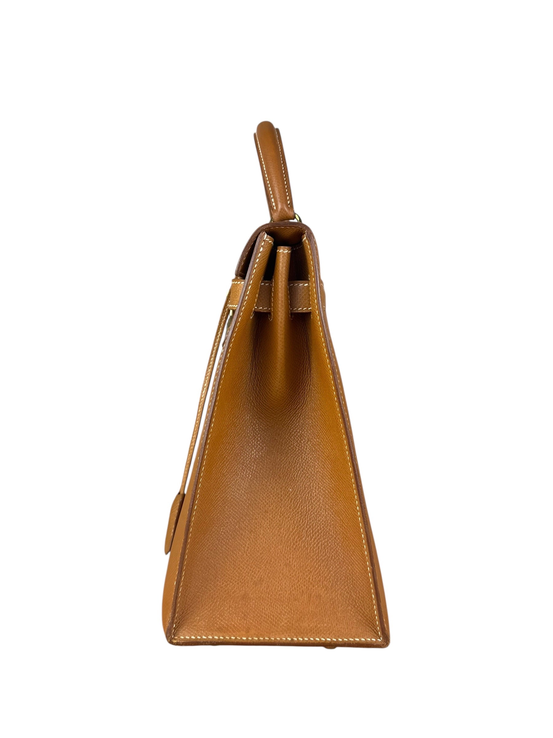 Hermes Kelly 32 Sellier Epsom Gold Handbag 1995