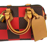 Louis Vuitton Red Pop Damier Nano Speedy Bandouliere Two-Way Bag
