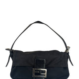 Fendi Black Nylon Mamma Baguette Handbag