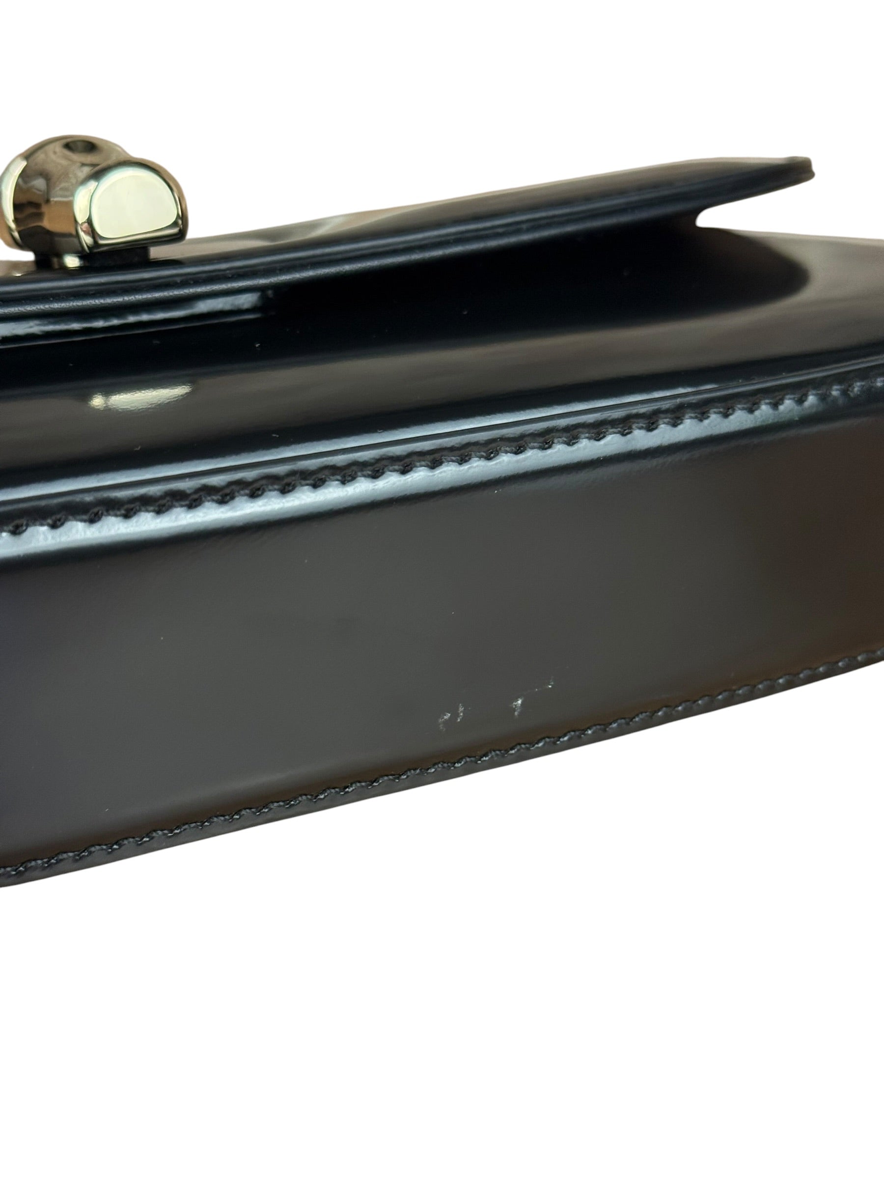 Gucci Black Leather Bamboo Night Small Clutch/Pochette