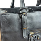 Balenciaga Black Leather Papier A4 Tote Bag