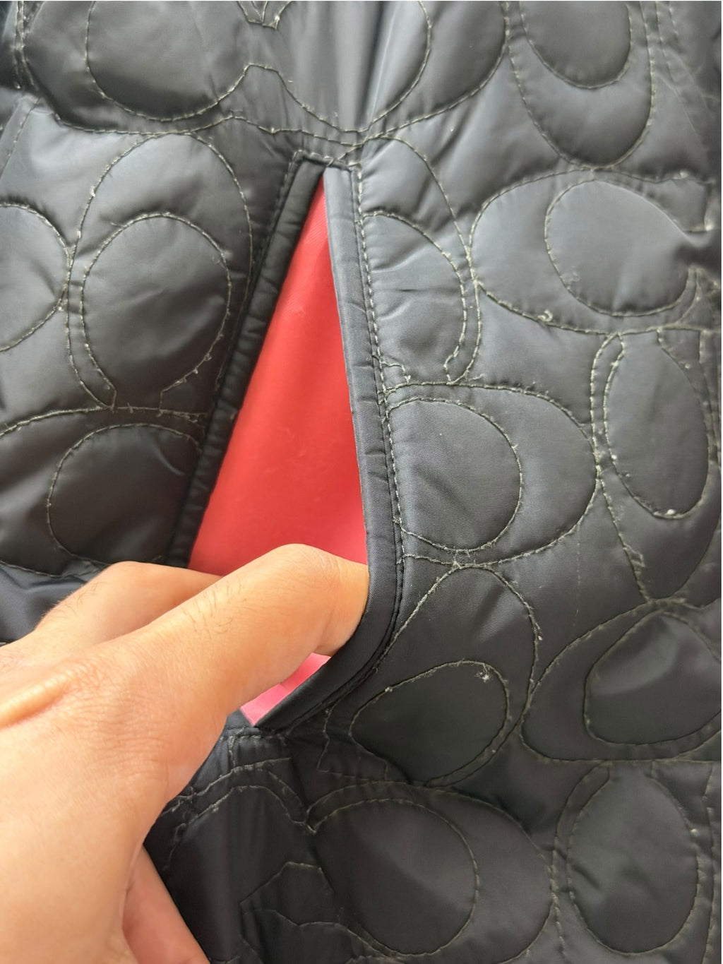Coach Signature Anagram Quilted Coat Black