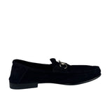 Gucci Black Suede Horsebit Loafers