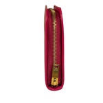 Yves Saint Laurent Bright Pink Leather Zip-Around Long Wallet